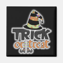 Trick oder Behandlung von Hexenhutenhut Halloween Magnet