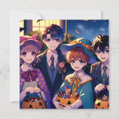 Trick oder Behandlung von Kindern in Kostümen Hall Einladung (Vorderseite)