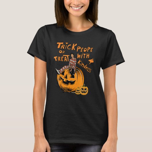 Trick oder Behandlung von Leuten mit freundlichem T-Shirt (Vorderseite)