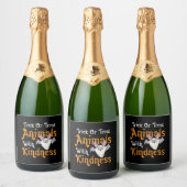 Trick oder Behandlung von Tieren mit Freundlichkei Schaumweinetikett (Flaschen)