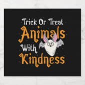 Trick oder Behandlung von Tieren mit Freundlichkei Schaumweinetikett (Einzelnes Label)