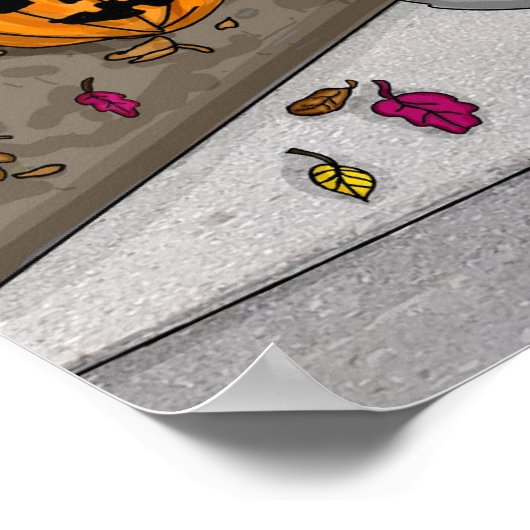 Trick oder Behandlung zu Halloween in den Vorstädt Poster (Ecke)