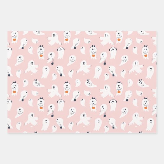 TRICK- ODER BEHANDLUNGSGHOSTEN GESCHENKPAPIER SET (Vorderseite 3)