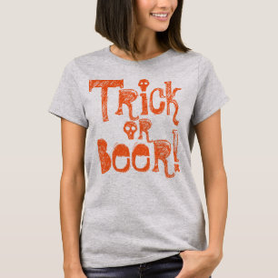 Trick oder Bier Fun Halloween Slogan T-Shirt