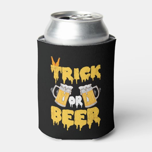Trick oder Bier Halloween Can Cooler Dosenkühler (Kanne Vorderseite)