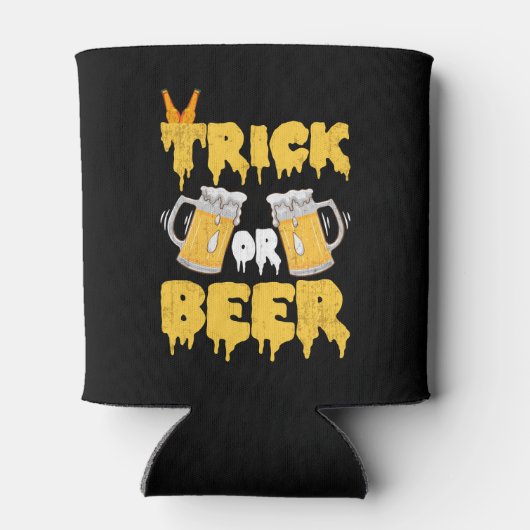 Trick oder Bier Halloween Can Cooler Dosenkühler (Rückseite)