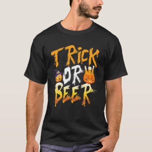 Trick oder Bier Halloween Pumpkin Kostüm Alcohol  T-Shirt