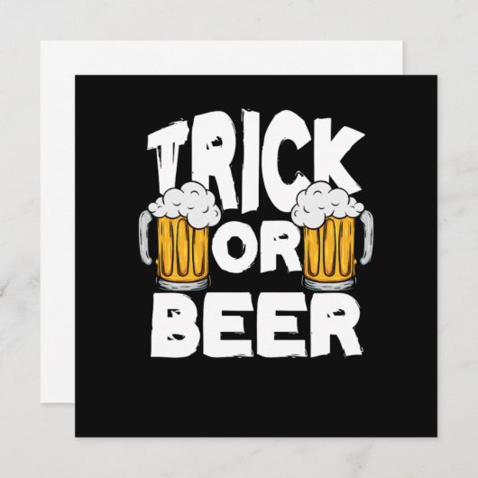 Trick oder Bier Halloween Pumpkin Trick oder Treat Einladung (Vorne/Hinten)