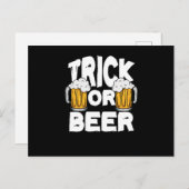 Trick oder Bier Halloween Pumpkin Trick oder Treat Postkarte (Vorne/Hinten)