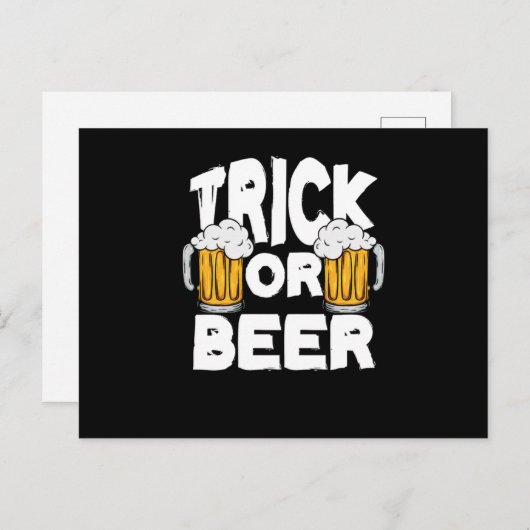 Trick oder Bier Halloween Pumpkin Trick oder Treat Postkarte (Vorne/Hinten)