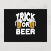 Trick oder Bier Halloween Pumpkin Trick oder Treat Postkarte (Vorderseite)