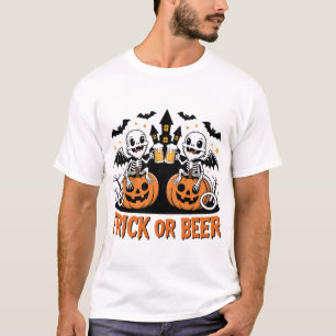 Trick oder Bierbass-Drachen auf Pumpkins T-Shirt