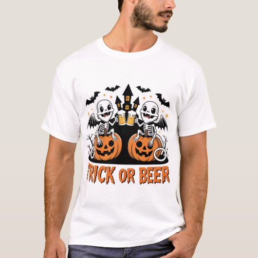Trick oder Bierbass-Drachen auf Pumpkins T-Shirt (Vorderseite)