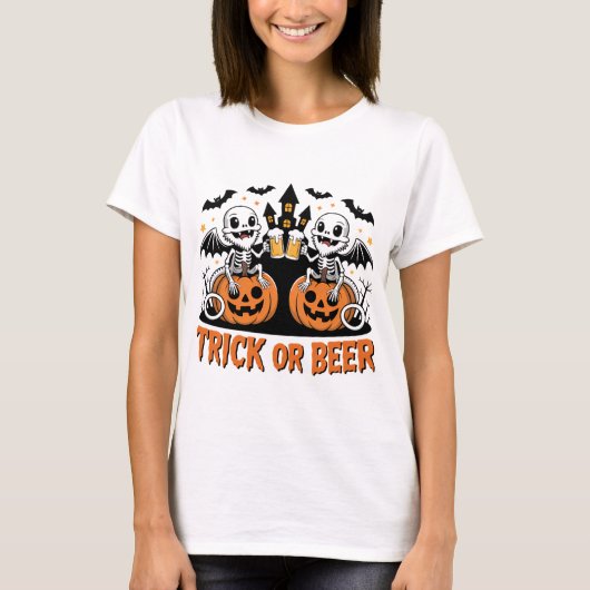 Trick oder Bierbass-Drachen auf Pumpkins T-Shirt (Vorderseite)