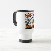 Trick oder Bierskelett Dragons Halloween Art Reisebecher (Vorderseite Links)