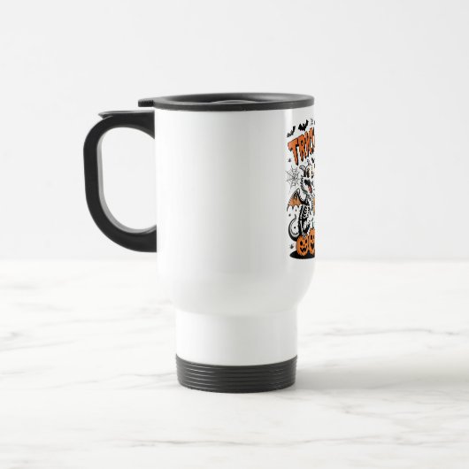 Trick oder Bierskelett Dragons Halloween Art Reisebecher (Links)