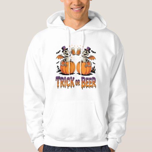 Trick oder Bierskelettdrachen auf Pumpkins Hoodie (Vorderseite)