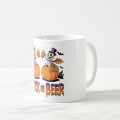 Trick oder Bierskelettdrachen auf Pumpkins Kaffeetasse (VorderseiteRechts)
