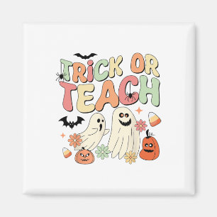 Trick oder binden Halloween Lehrer Groovy Retro Pu Magnet
