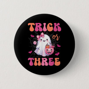 Trick oder drei Halloween 3 Jahre alt Geist Birthd Button