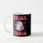 Trick oder drei Halloween 3 Jahre alt Geist Birthd Kaffeetasse (Links)
