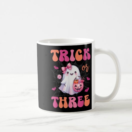 Trick oder drei Halloween 3 Jahre alt Geist Birthd Kaffeetasse (Rechts)