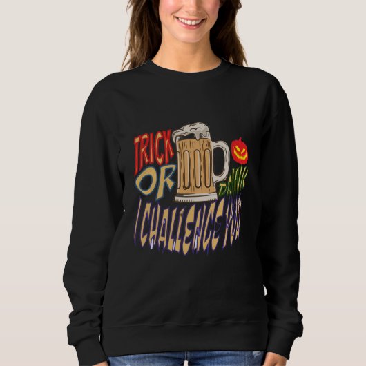 Trick oder Drink, glücklicher Halloween-Spooky Boo Sweatshirt (Vorderseite)