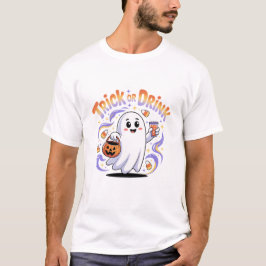 Trick oder Drink Halloween Spooky Ghost T - Shirt