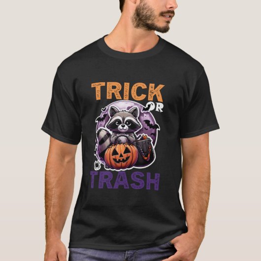 Trick oder eher Müll Raccoon Kostüm Funny 2024 H T-Shirt (Vorderseite)