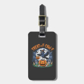 Trick oder F-Caw-f Funny Crow Halloween Spooky Gepäckanhänger (Vorderseite vertikal)