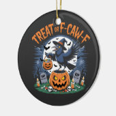 Trick oder F-Caw-f Funny Crow Halloween Spooky Keramik Ornament (Links)