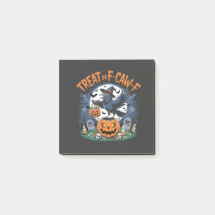 Trick oder F-Caw-f Funny Crow Halloween Spooky Post-it Klebezettel