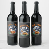 Trick oder F-Caw-f Funny Crow Halloween Spooky Weinetikett (Flaschen)