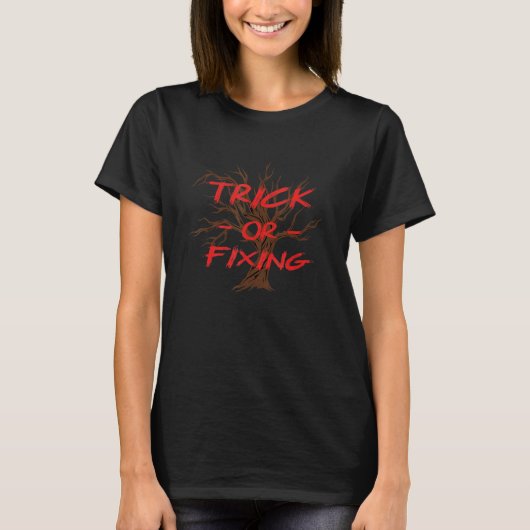 Trick oder Fixierung eines Beängstigenden Hallowee T-Shirt (Vorderseite)