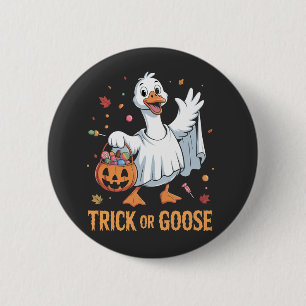 Trick oder Gänsehaut Halloween Gänsefreunde Button