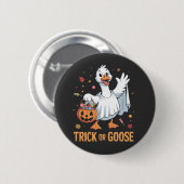 Trick oder Gänsehaut Halloween Gänsefreunde Button (Vorne & Hinten)