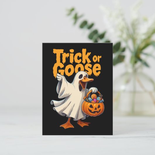 Trick oder Gänsehaut Postkarte (Stehend Vorderseite)