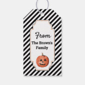 Trick oder Gaumenfreude für Halloween-Party-Lecker Geschenkanhänger (Rückseite)
