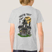 Trick oder gönnen Halloween Spuk Haus mit Hexe Tri-Blend Shirt (Rückseite)