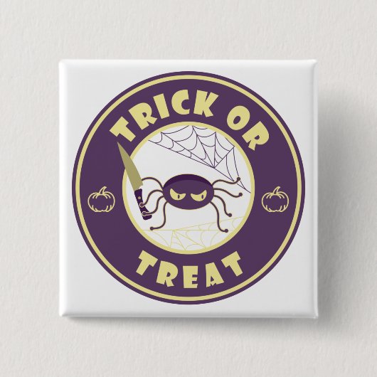 Trick oder gönnen halloween Starbucks Stil Button (Vorderseite)