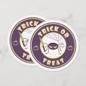 Trick oder gönnen halloween Starbucks Stil Einladung (Vorne/Hinten)