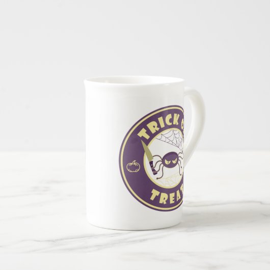 Trick oder gönnen halloween Starbucks Stil Porzellantasse (Vorderseite Rechts)