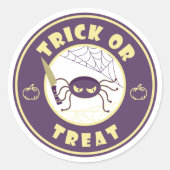 Trick oder gönnen halloween Starbucks Stil Runder Aufkleber (Vorderseite)
