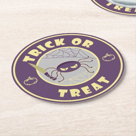 Trick oder gönnen halloween Starbucks Stil Runder Pappuntersetzer (Angewinkelt)