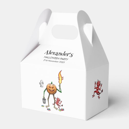 Trick oder gönnen Kürbis mit Freunden Geschenkschachtel (Rückseite)