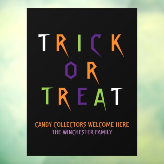 Trick oder gönnen Sie sich einen lustigen, lustige Fensteraufkleber (Blatt 3)