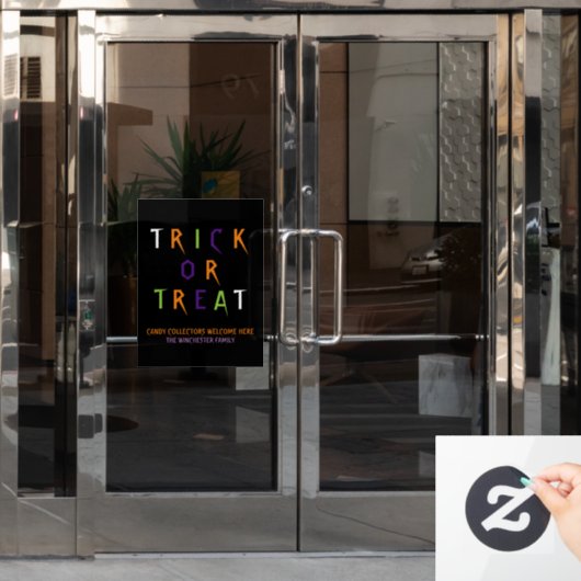 Trick oder gönnen Sie sich einen lustigen, lustige Fensteraufkleber (Büro Tür)
