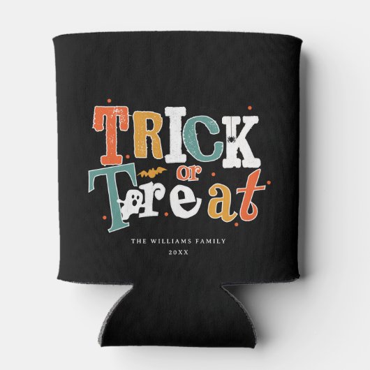 Trick oder Halloween-Party behandeln Dosenkühler (Rückseite)