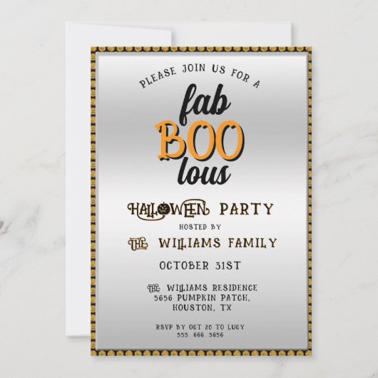 Trick oder Halloween-Party behandeln Einladung (Rückseite)