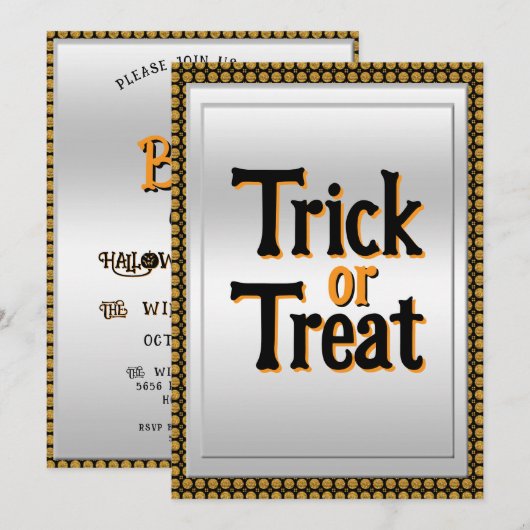Trick oder Halloween-Party behandeln Einladung (Vorne/Hinten)